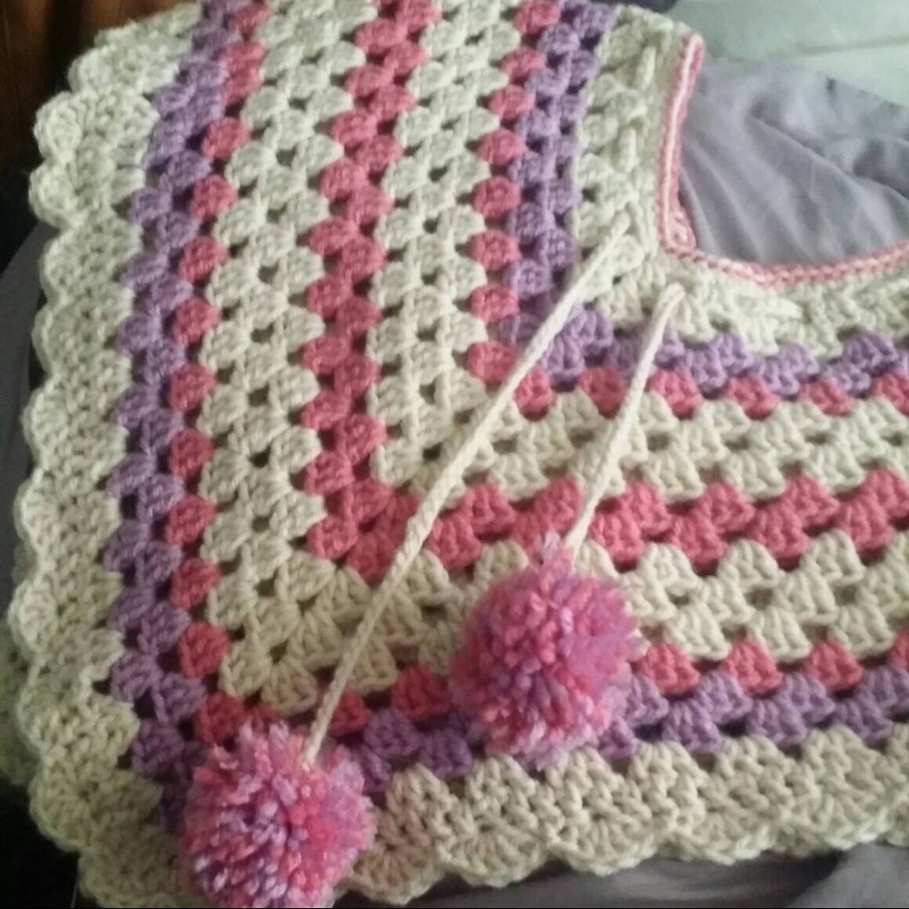 Girls Handmade Crochet Poncho
